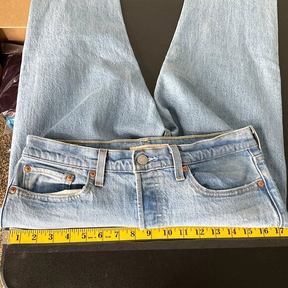 Levis Jeans Women‎ 29 Wedgie Straight Blue Raw Hem Premium Denim - Picture 14 of 14